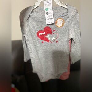 Carter's Gray Shirt with Red Heart Design